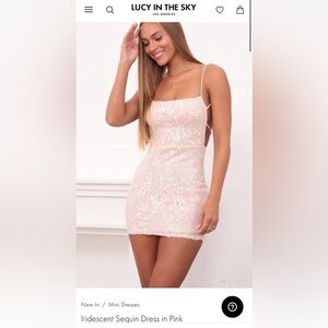 Iridescent Sequin Dress in Pink